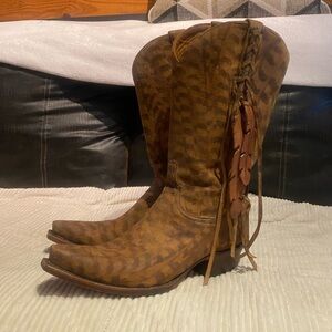 Lucchese Brown Patterned Ankle Boots
